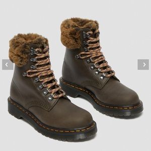 1460 SERENA COLLAR FAUX FUR LINED LACE UP BOOTS